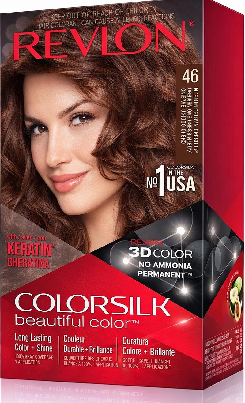 ريفلون كولور سيلك لون جميل رقم 46 بني كستنائي ذهبي متوسط - Image 1